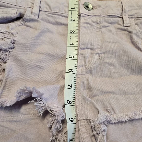 Bullhead Light Purple Jean Shorts Frayed Hem Distressed Size 11 - Picture 5 of 6